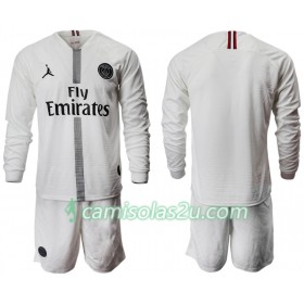 Camisolas de Futebol Paris Saint-Germain Jodan Branco Criança Equipamento 3ª 2018/19 Manga Comprida